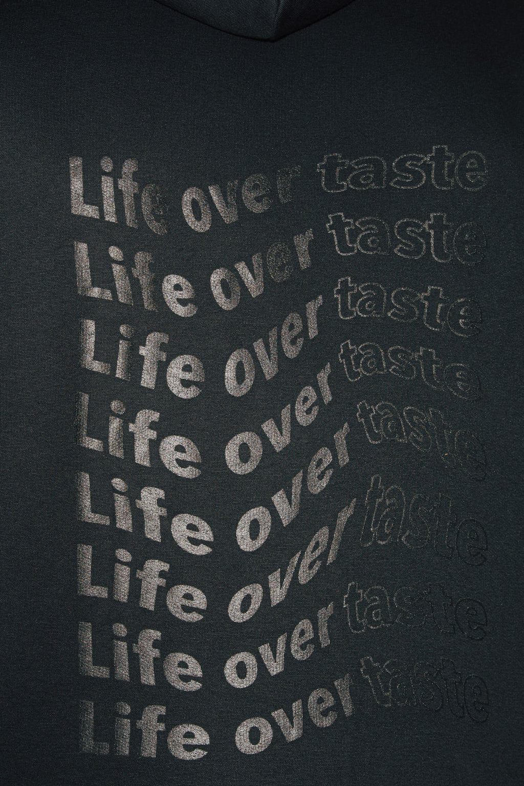 Hoodie "Life over taste" black/black