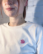 T-Shirt "Life over taste" white/purple