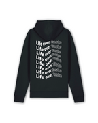 Hoodie "Life over taste" black/white