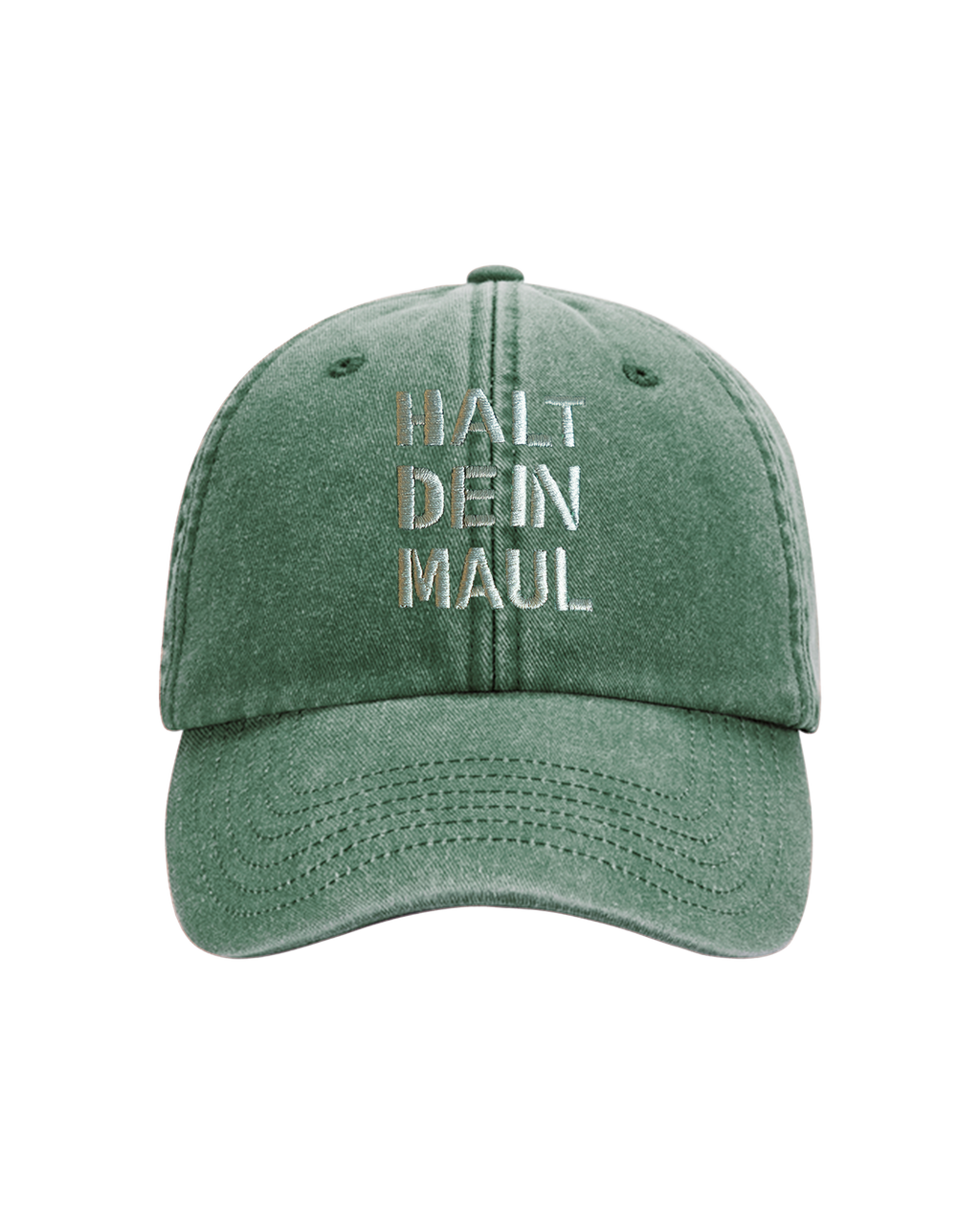 Base Cap "Halt dein Maul" vintage green