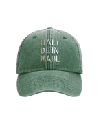 Base Cap "Halt dein Maul" vintage green