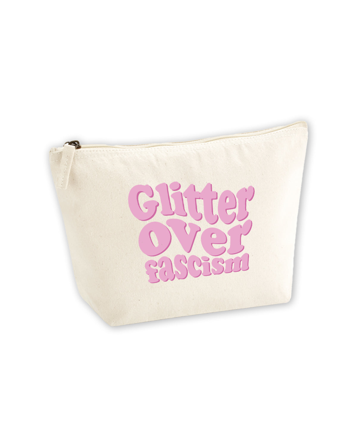 Kosmetiktasche "Glitter over fascism" big