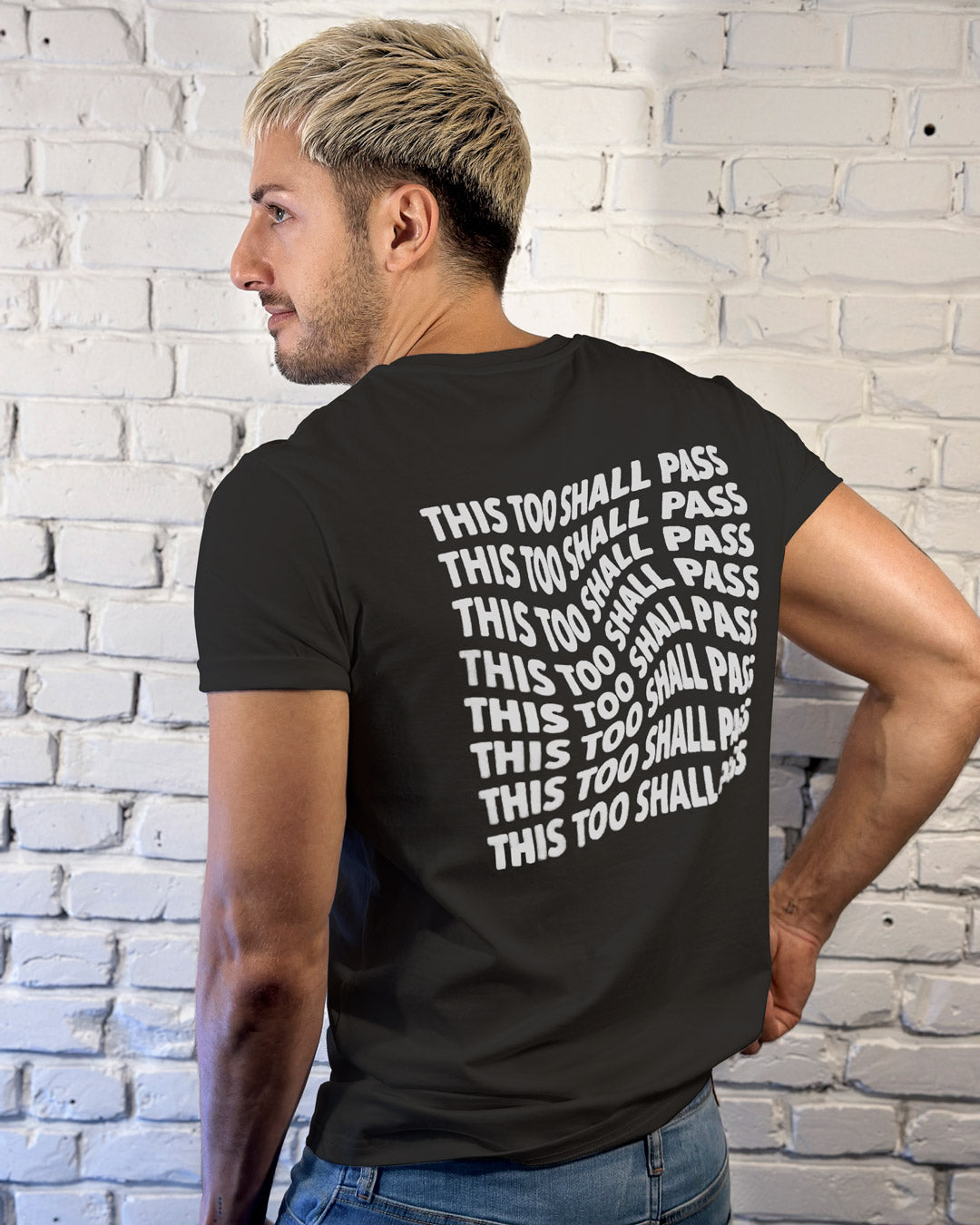 T-Shirt "This too shall pass" black/white